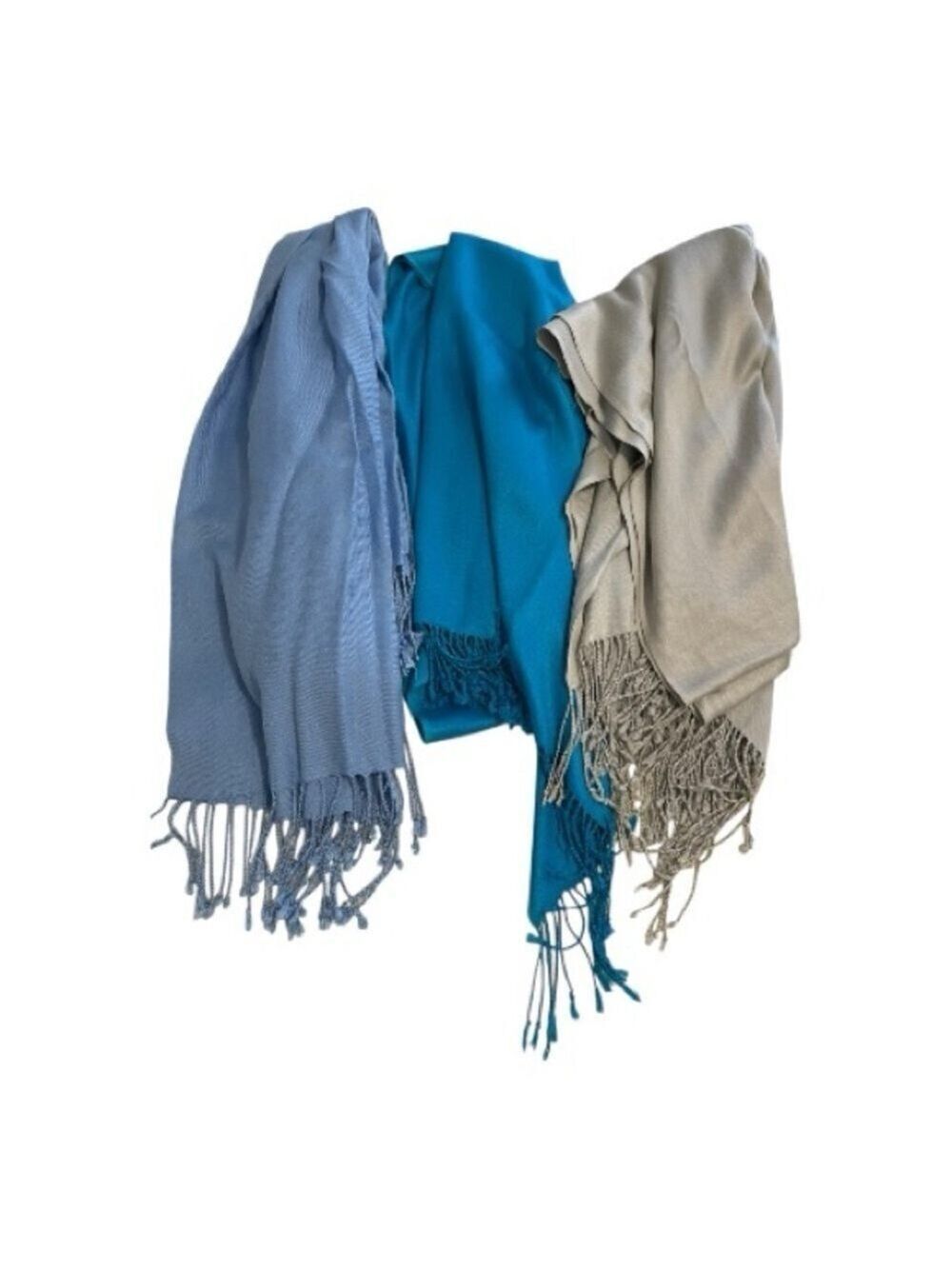 Pashmina Cashmere Scarves Large Blue Grey Turquoise